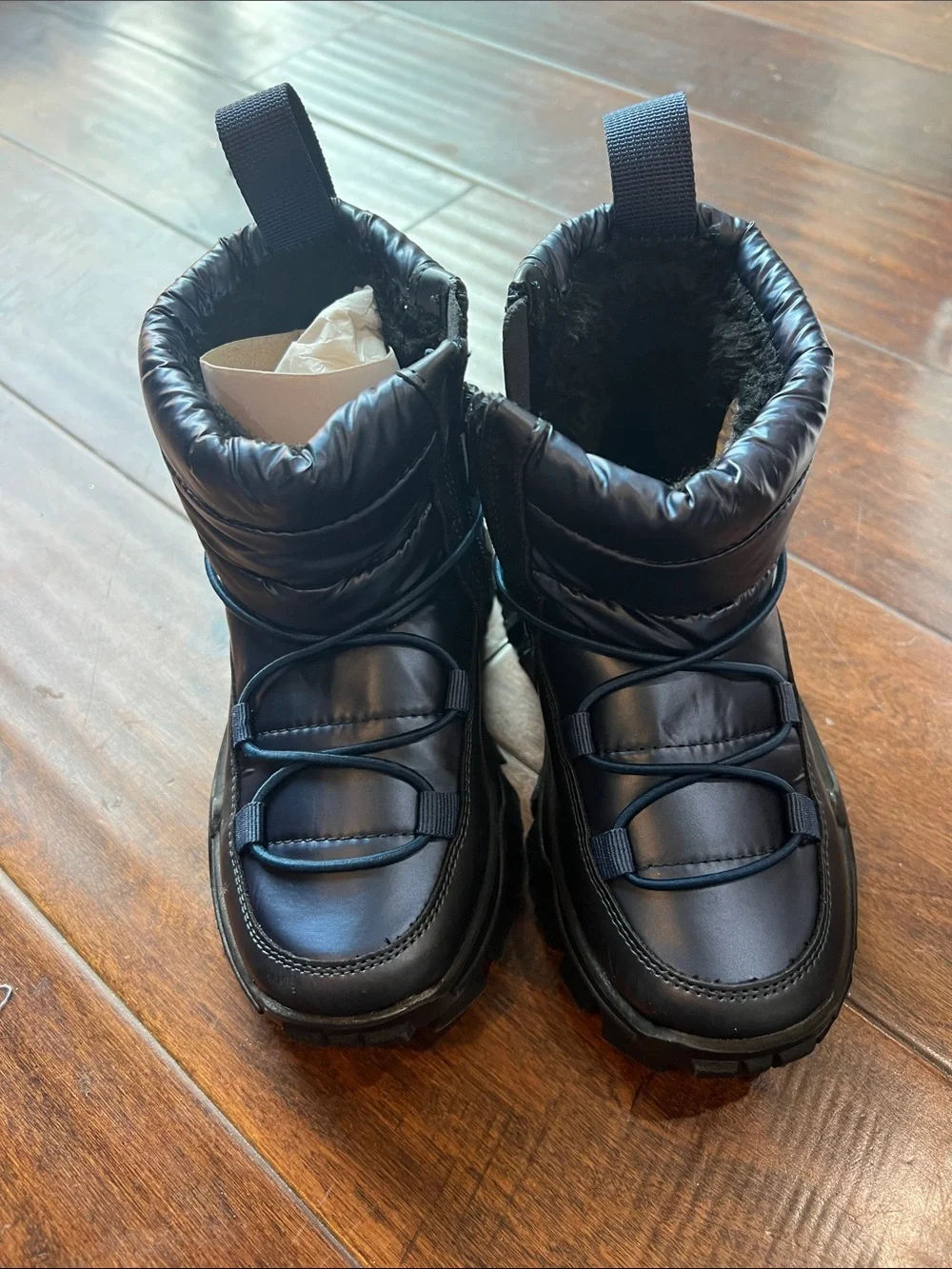 Toddler Puffer Winter Boots in Navy Blue